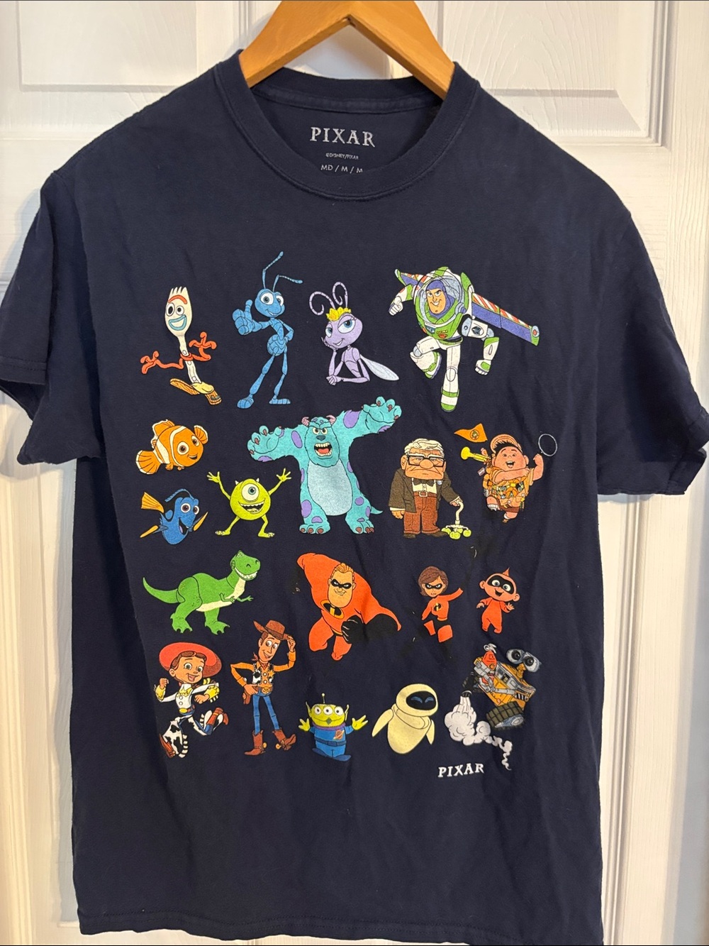Pixar Characters Navy Short Sleeve Tee
